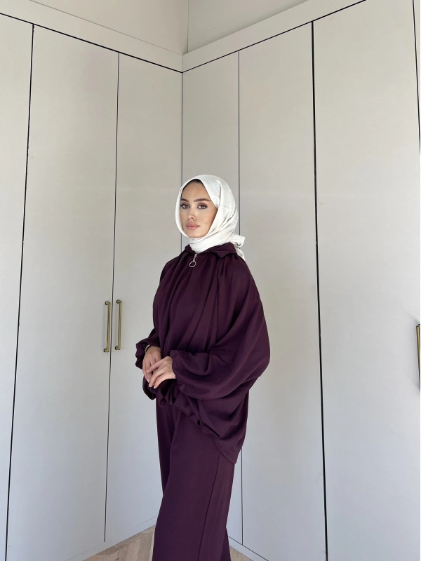 Ayşan Oversize Takım - Bordo