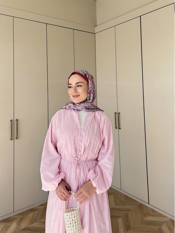 Bellani Krep Elbise - Pembe