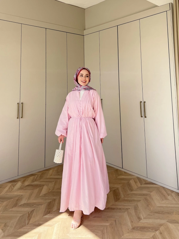 Bellani Krep Elbise - Pembe