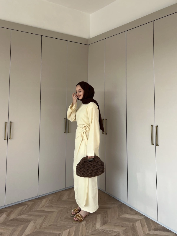 Ela Çapraz Etekli Takım -Sarı