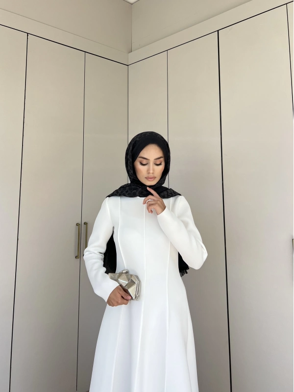 Ella Puf Elbise - Beyaz