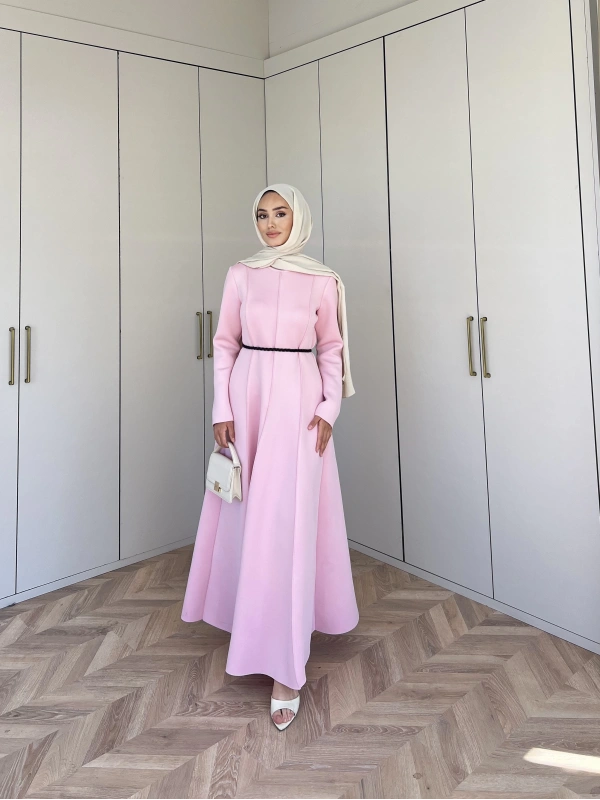 Ella Puf Elbise - Pembe
