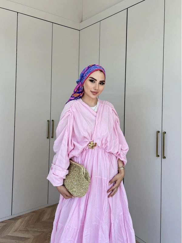 Ema Vual Elbise - Pembe