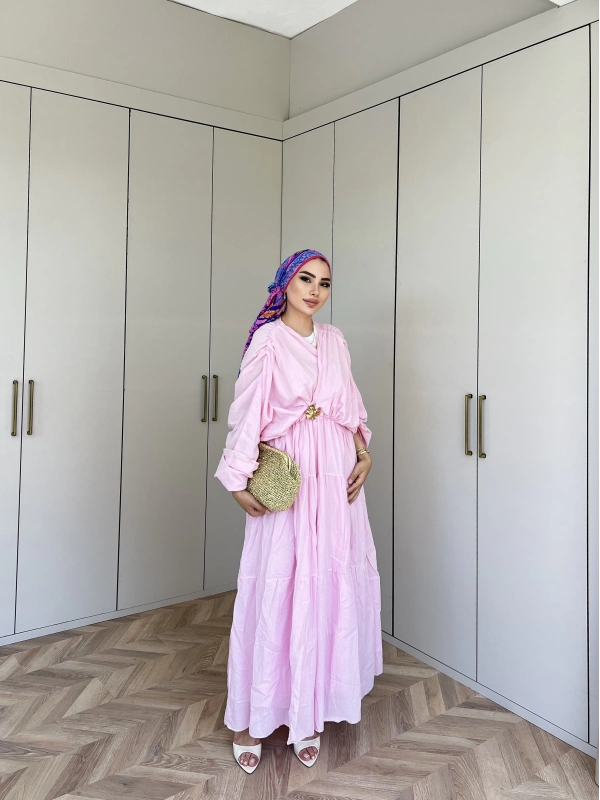 Ema Vual Elbise - Pembe