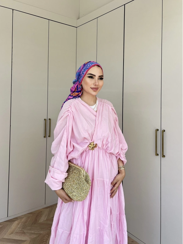 Ema Vual Elbise - Pembe