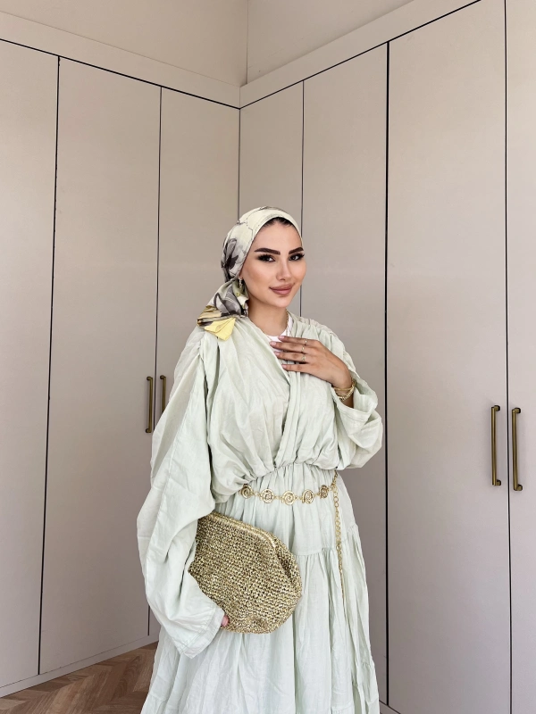 Ema Vual Elbise - Su Yeşil