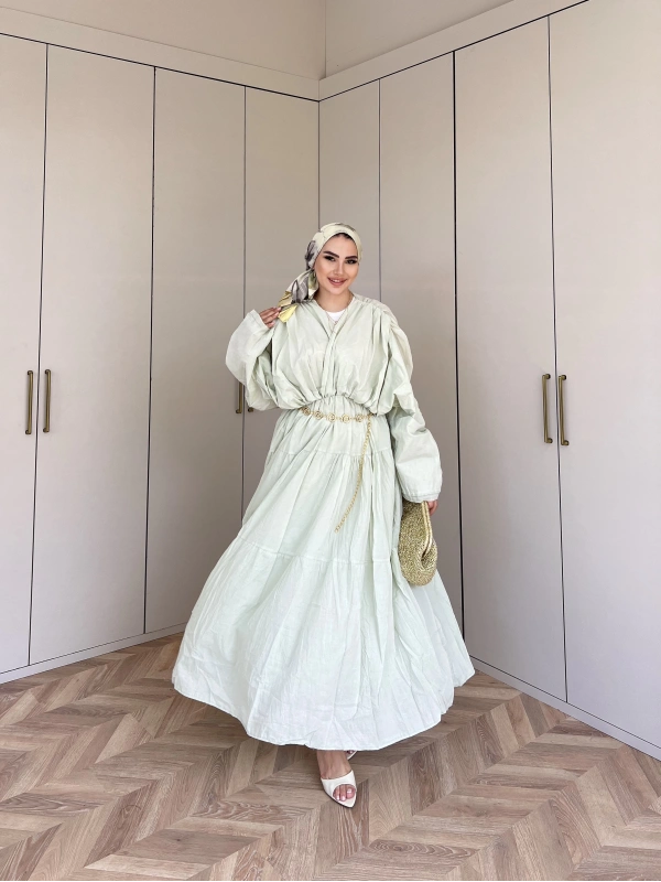 Ema Vual Elbise - Su Yeşil