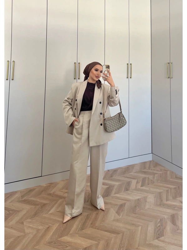 Ennas Ceketli Takım - Krem