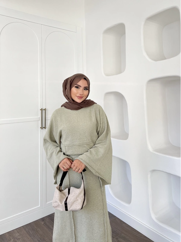 Gaye Keçe Elbise - Yeşil