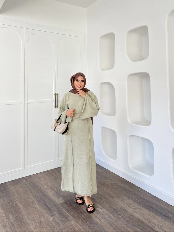 Gaye Keçe Elbise - Yeşil