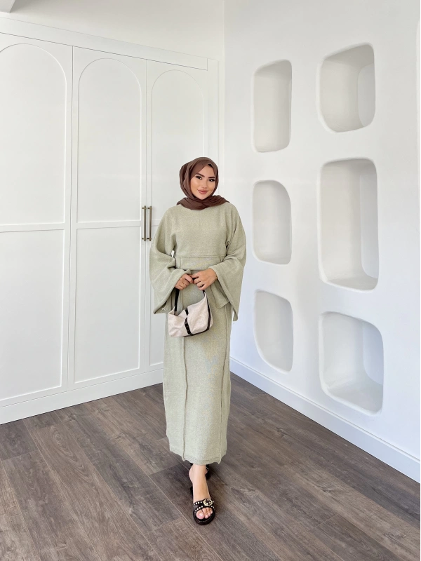 Gaye Keçe Elbise - Yeşil