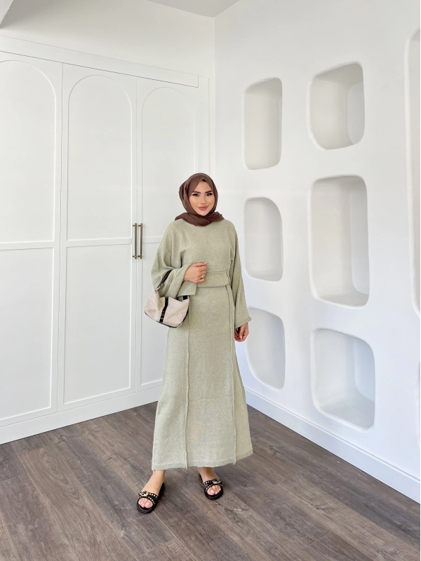 Gaye Keçe Elbise - Yeşil