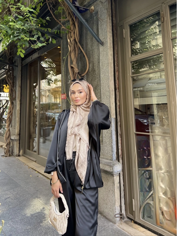 İdil Saten Takım - Siyah