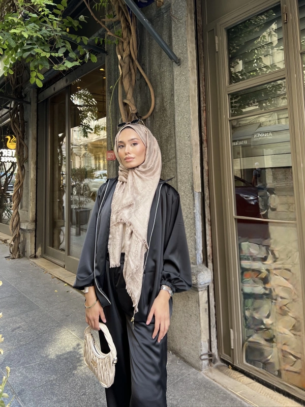 İdil Saten Takım - Siyah