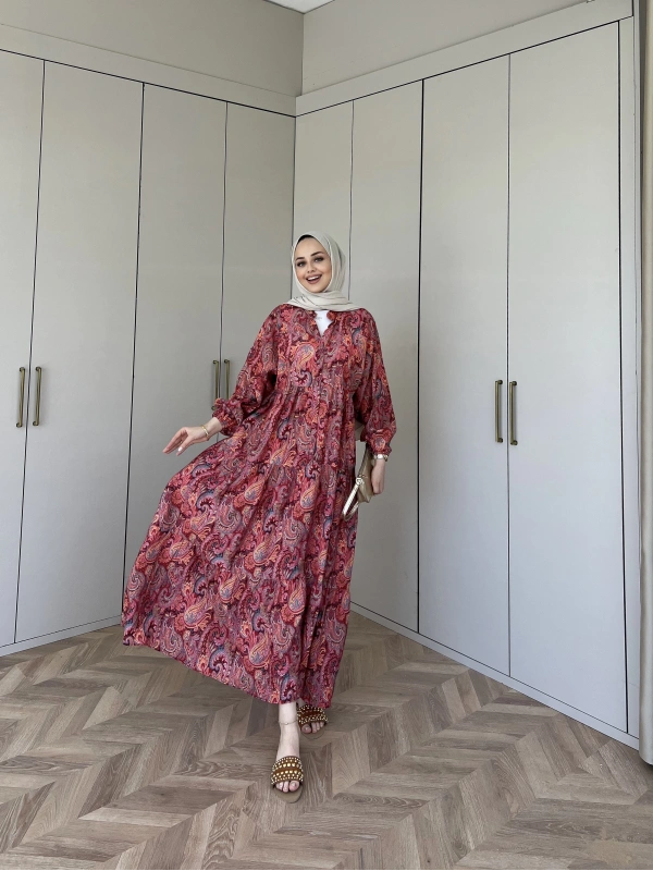 İzmir Etnik Elbise - Bordo