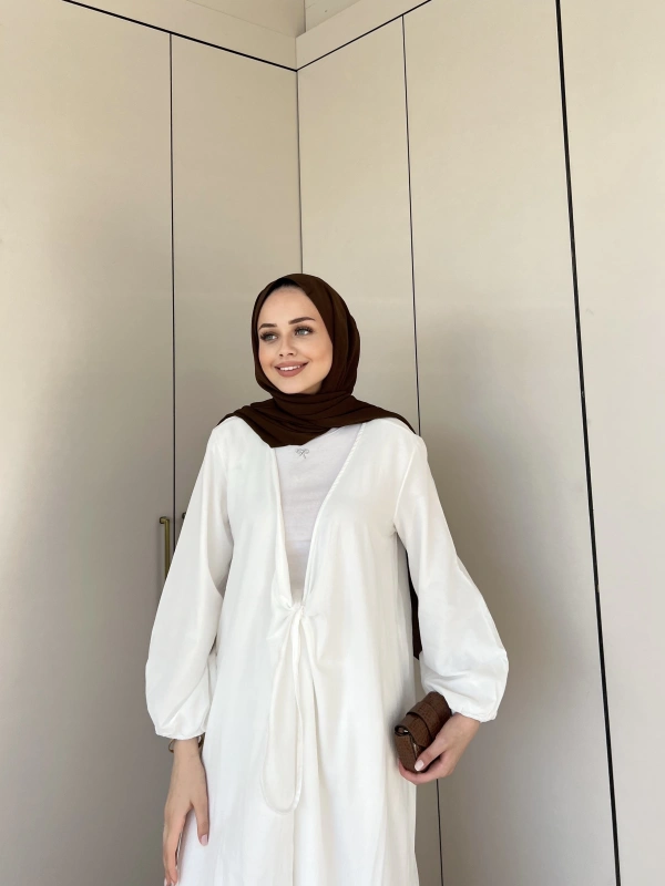 Liva Kimona Elbise - Beyaz