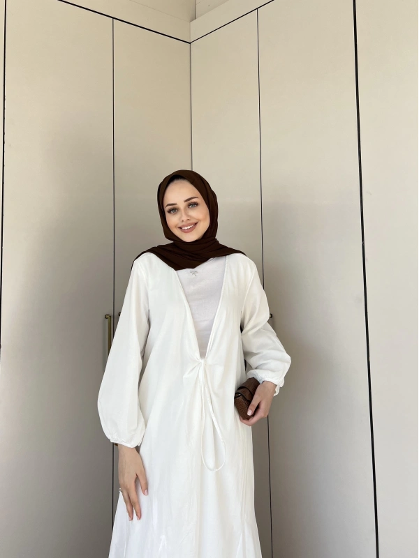 Liva Kimona Elbise - Beyaz