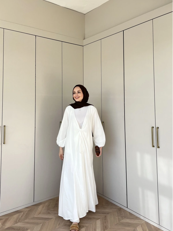 Liva Kimona Elbise - Beyaz