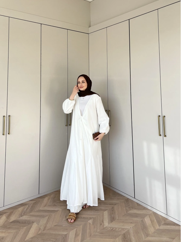Liva Kimona Elbise - Beyaz