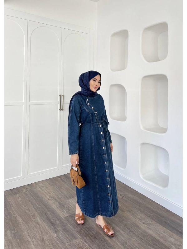 Narla Kot Elbise - Koyu