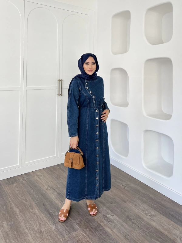 Narla Kot Elbise - Koyu