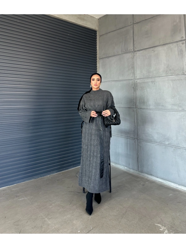 Örme Triko Elbise Antrasit