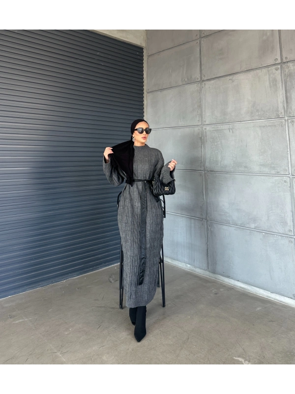 Örme Triko Elbise Antrasit