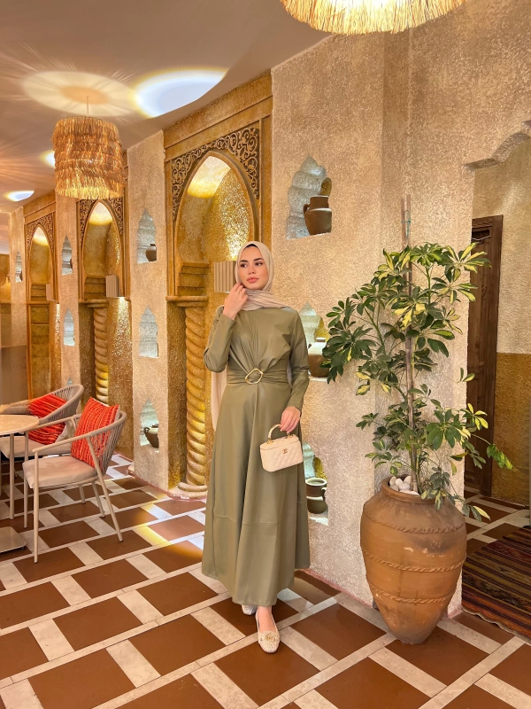 Selvi Deri Elbise - Yeşil