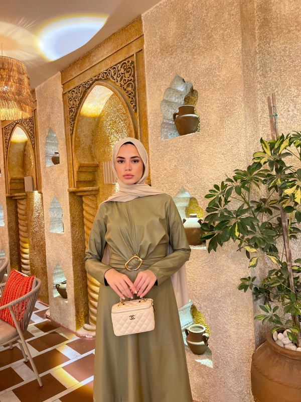 Selvi Deri Elbise - Yeşil