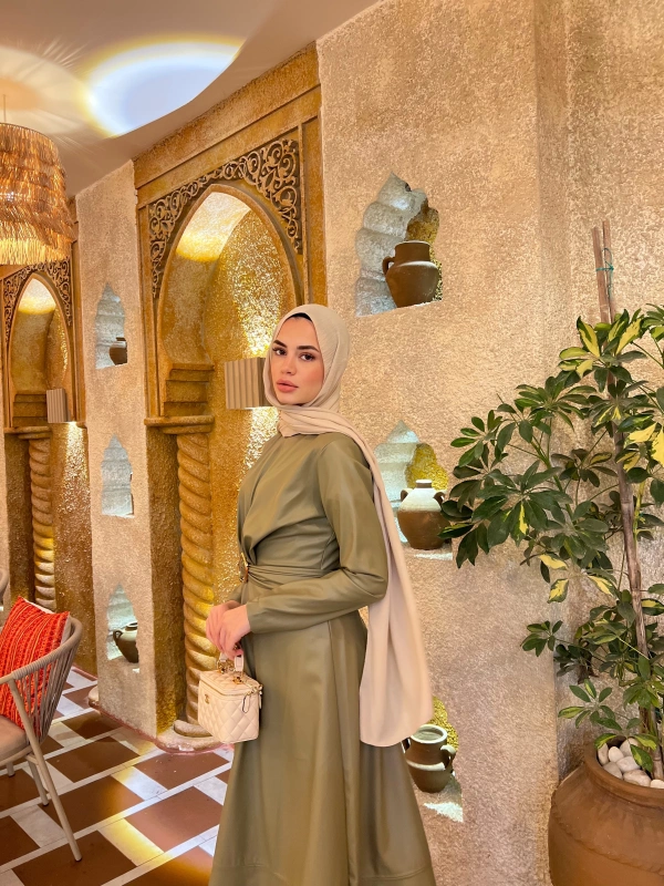 Selvi Deri Elbise - Yeşil