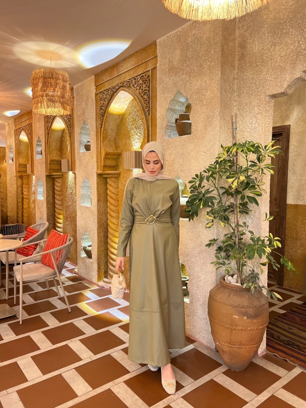 Selvi Deri Elbise - Yeşil