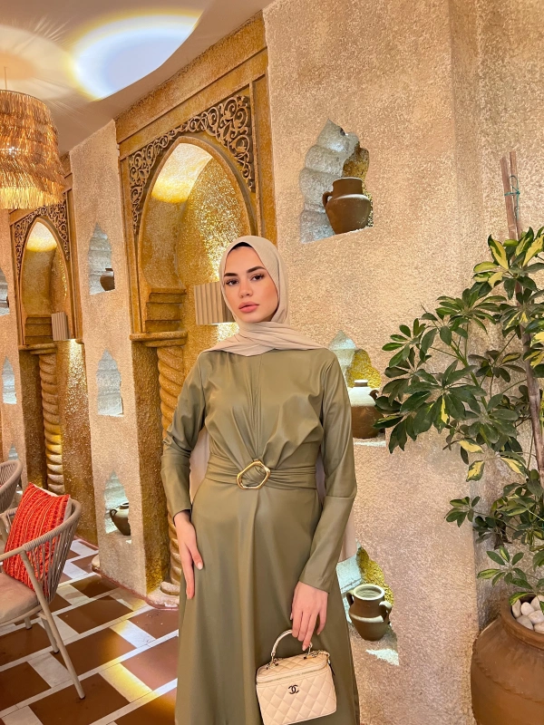 Selvi Deri Elbise - Yeşil