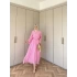 Gül Yandan Bağlamalı Elbise - Pembe