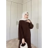 İrem Triko Etekli Takım - Kahve