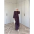 Bahar Fırfırlı Elbise -Bordo
