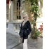 Allo kolları Kürk Detaylı Mont - Siyah