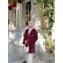 Allo kolları Kürk Detaylı Mont - Bordo