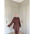 Seda Broşlu Takım - Kahve