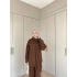 Lale Atkılı Triko Takım - Kahve