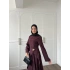 Carla Qupra Piliseli Elbise -Bordo