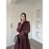 Alev Düğmeli Elbise -Bordo