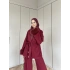 Hüma Kol Detayı Kürk Takım - Bordo
