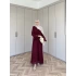 Anzeli Şifon Elbise - Bordo