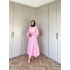 Balon Kol Şifon Takım - Pembe