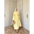 Begonya Bel Bağlamalı Elbise - Sarı