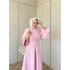 Berna Bağlamalı Elbise - Pembe