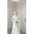 Çeşme Kol Büzgülü Elbise- Yeşil