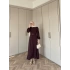 Dessa Boydan Düğmeli Elbise - Bordo