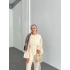 Düğmeli Nur Takım -Bej