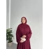Havas Şifon Elbise -Bordo